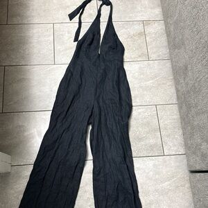 Wilfred Charcoal Halter Jumpsuit